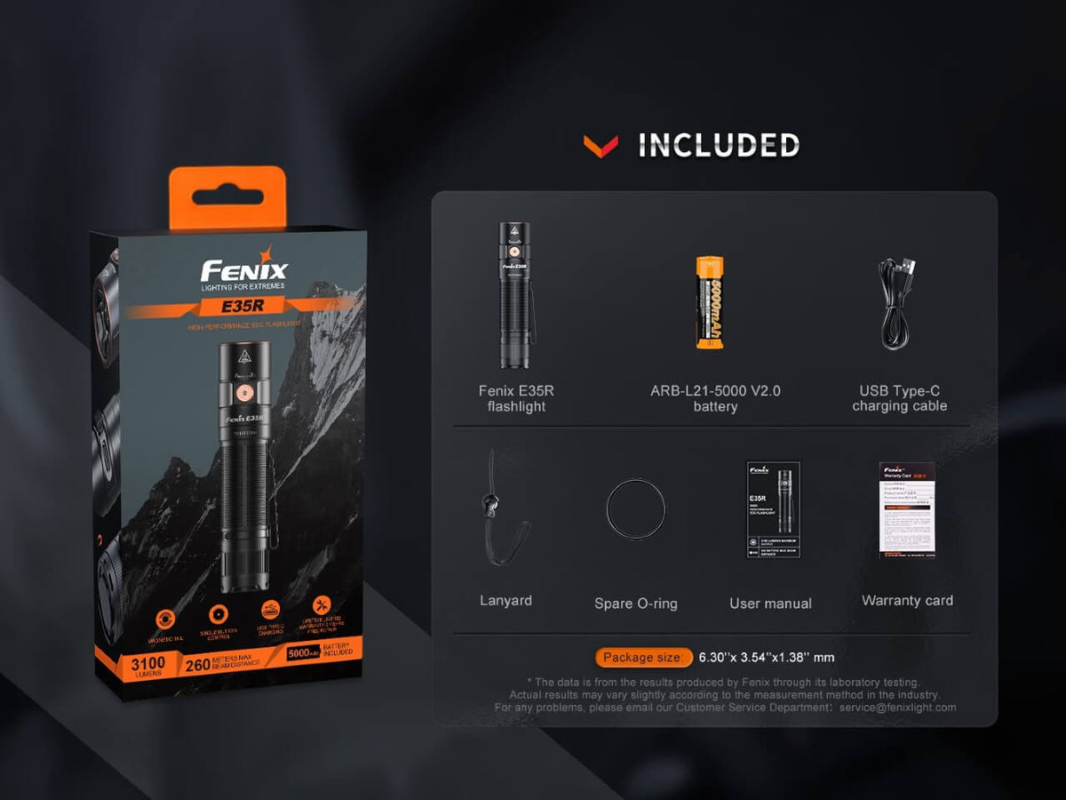 Fenix E35R High-Performance Rechargeable LED Flashlight - Xtrusion Overland