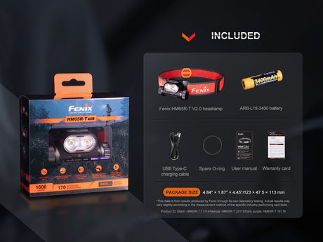 Fenix HM65R-T V2 Rechargeable Lightweight Trail Running Headlamp - Xtrusion Overland