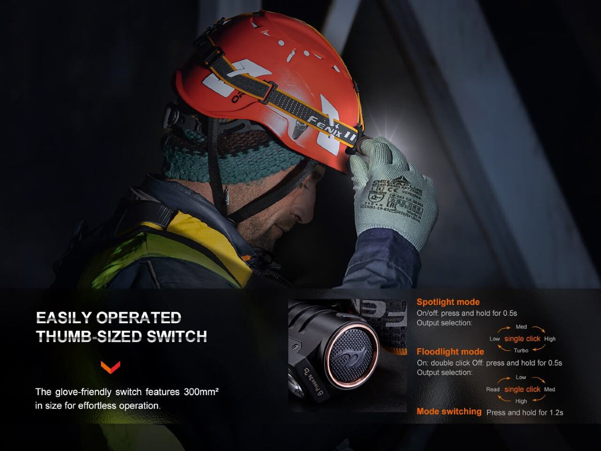 Fenix HM71R Rechargeable Industrial LED Headlamp - Xtrusion Overland