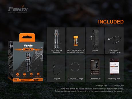 Fenix PD25R Rechargeable LED Flashlight - Xtrusion Overland