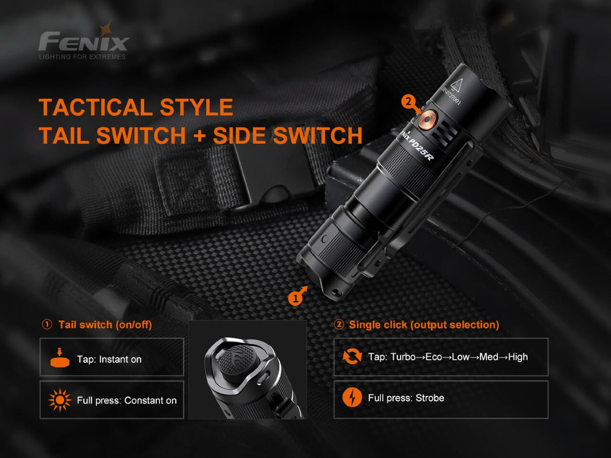 Fenix PD25R Rechargeable LED Flashlight - Xtrusion Overland