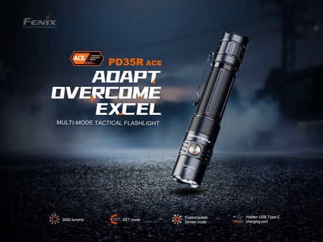 Fenix PD35R ACE Multi-mode Tactical Flashlight - Xtrusion Overland