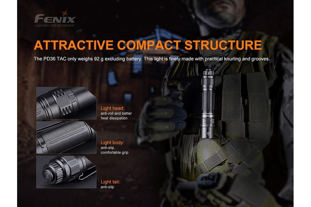 Fenix PD36 TAC Tactical Flashlight - 3000 Lumens - Xtrusion Overland
