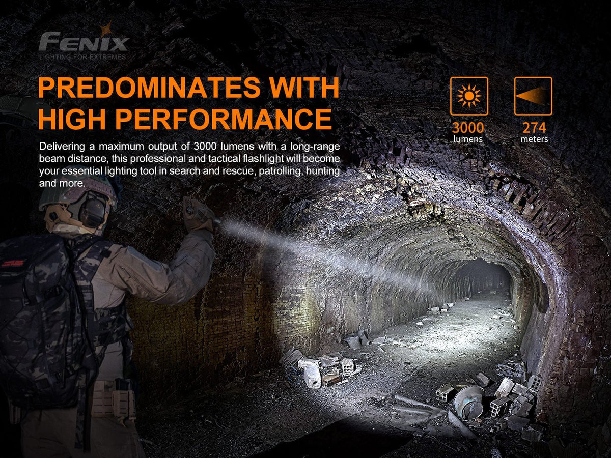 Fenix PD36 TAC Tactical Flashlight - 3000 Lumens - Xtrusion Overland