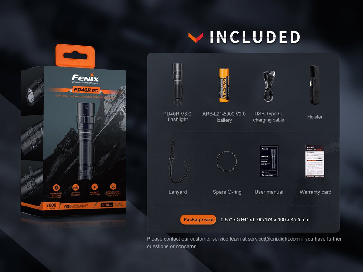 Fenix PD40R V3 Rechargeable Flashlight - Xtrusion Overland