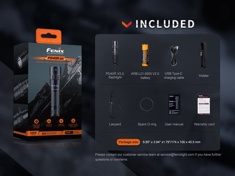 Fenix PD40R V3 Rechargeable Flashlight - Xtrusion Overland