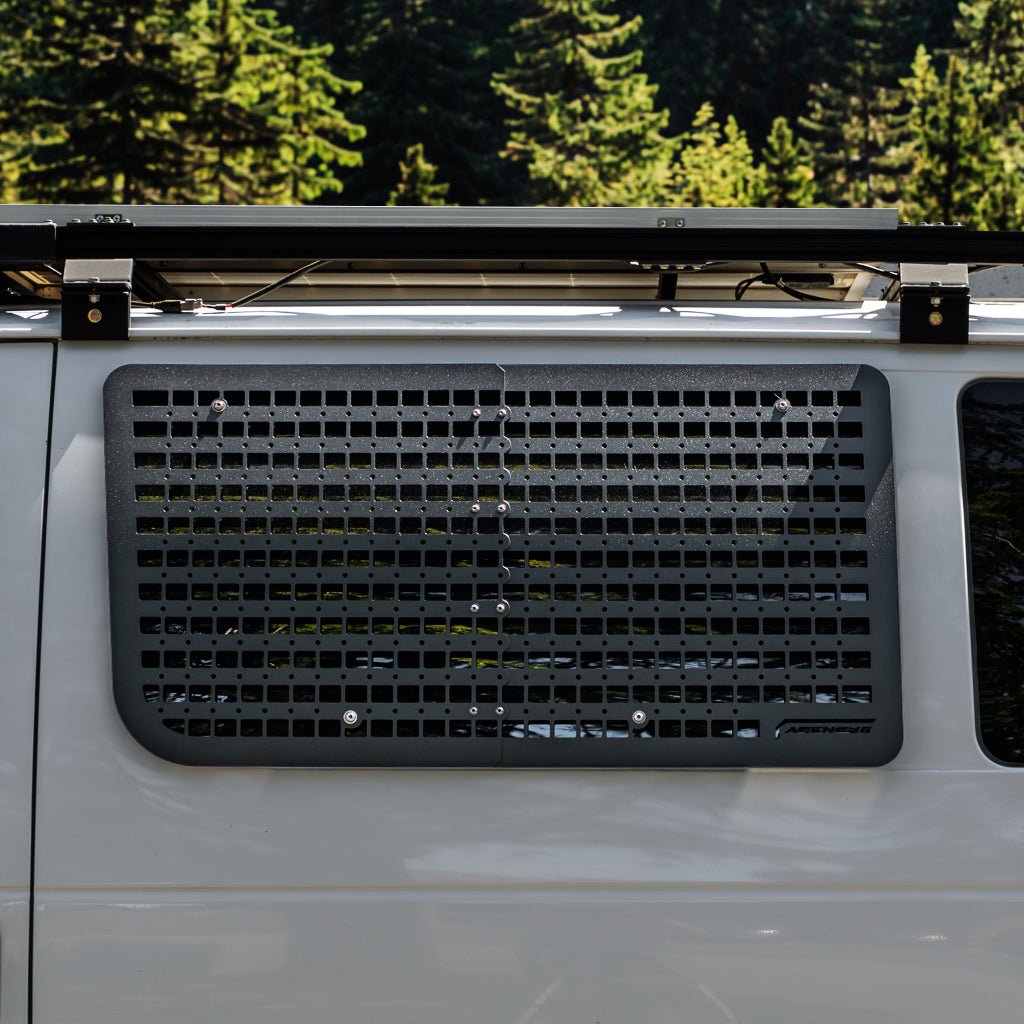 Ford E350 Drivers Side Window Molle GRIDS - Xtrusion Overland