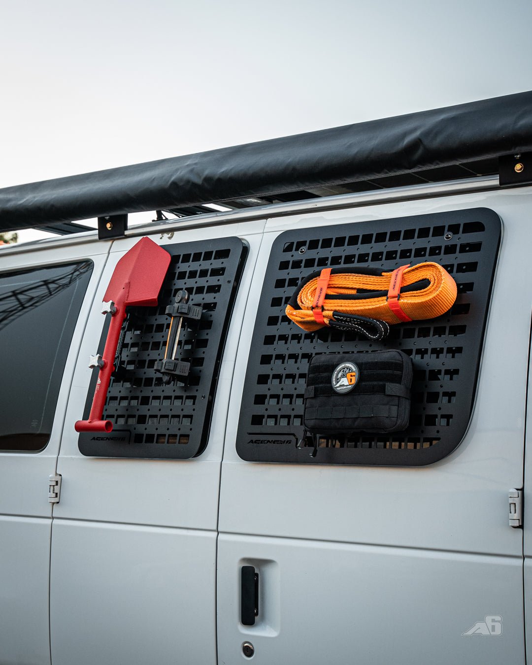 Ford E350 Passenger Side Window GRIDS (Right Barn Door) - Xtrusion Overland