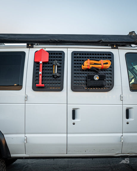 Ford E350 Passenger Side Window GRIDS (Right Barn Door) - Xtrusion Overland
