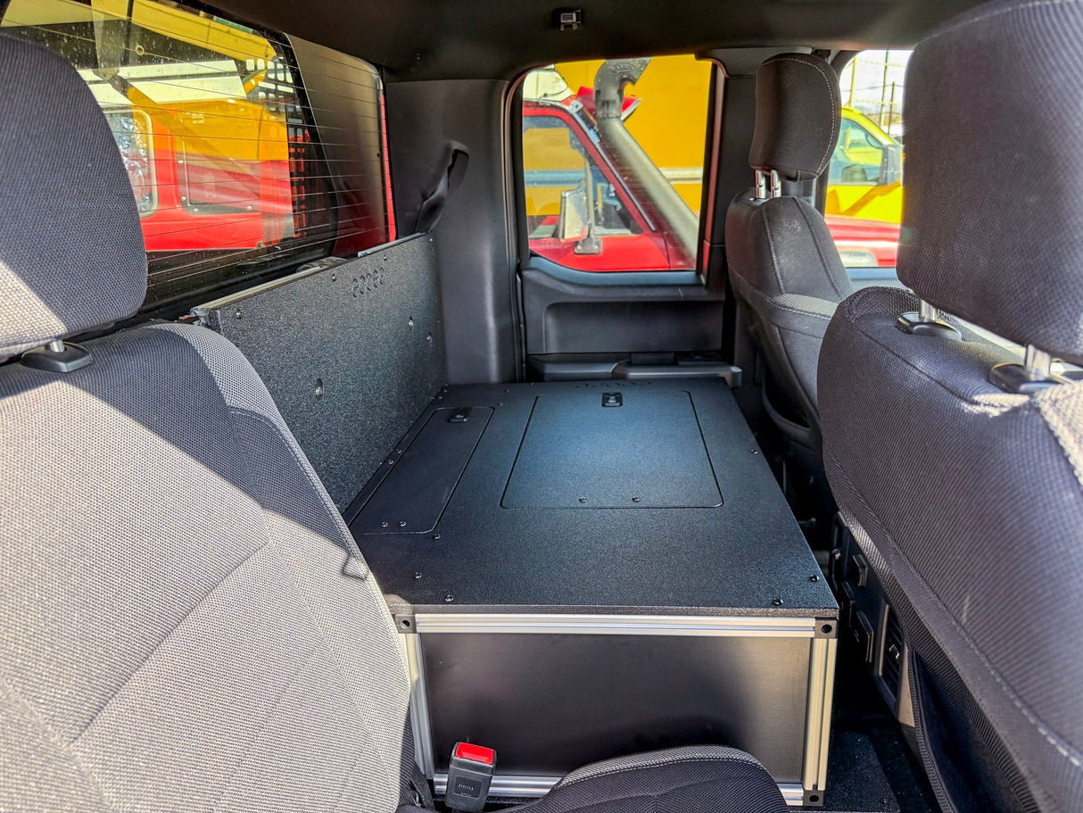 Ford - F150 - 2015 - Present - 13th - 14th Gen - Super Cab - without the center mounted B&O Subwoofer - Explore Series - Single Drawer Module - With Fitted Top Plate - Xtrusion Overland