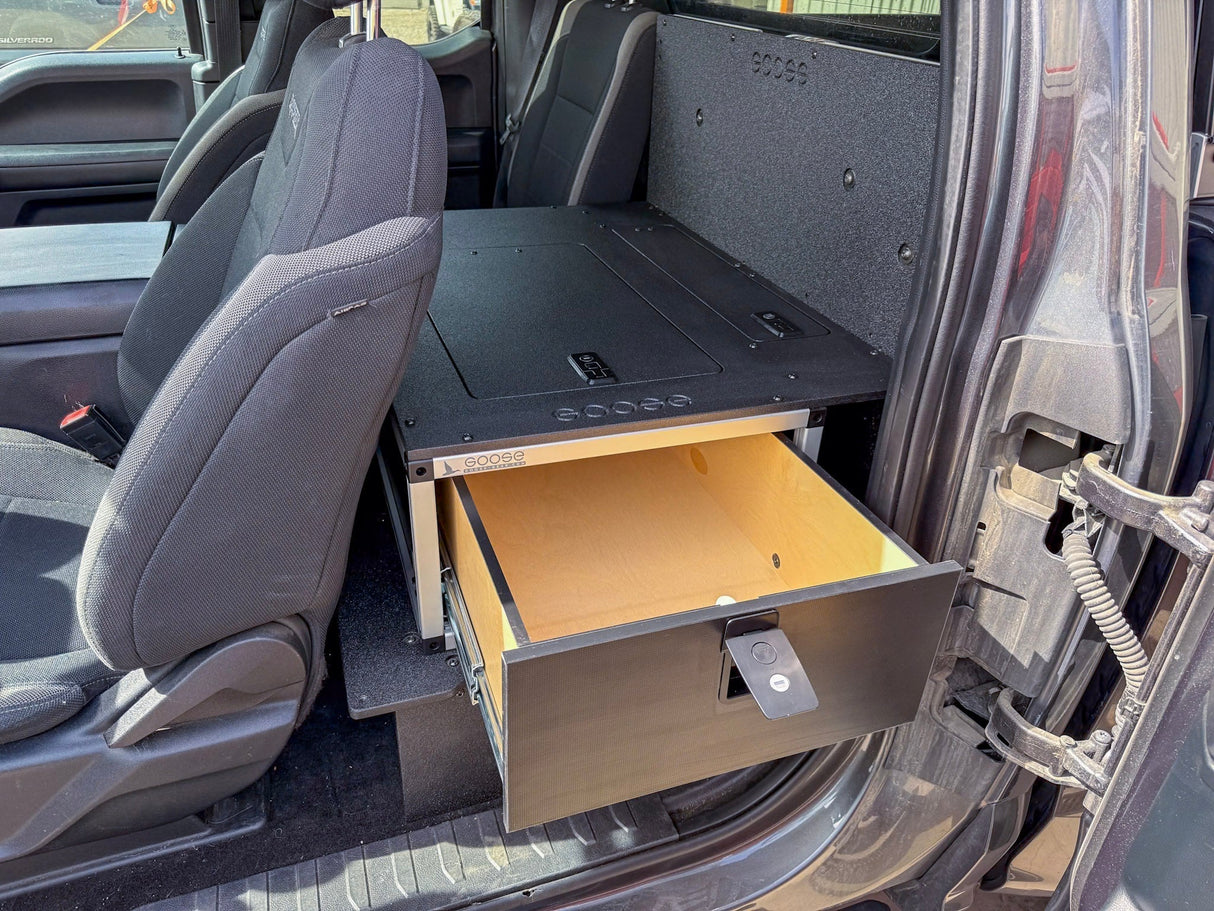 Ford - F150 - 2015 - Present - 13th - 14th Gen - Super Cab - without the center mounted B&O Subwoofer - Explore Series - Single Drawer Module - With Fitted Top Plate - Xtrusion Overland