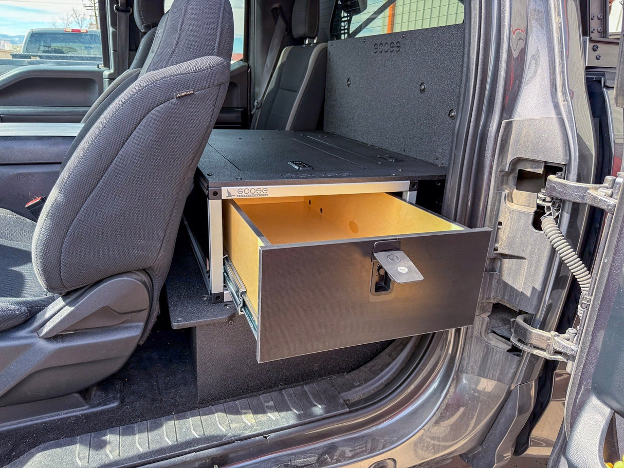 Ford - F150 - 2015 - Present - 13th - 14th Gen - Super Cab - without the center mounted B&O Subwoofer - Explore Series - Single Drawer Module - With Fitted Top Plate - Xtrusion Overland