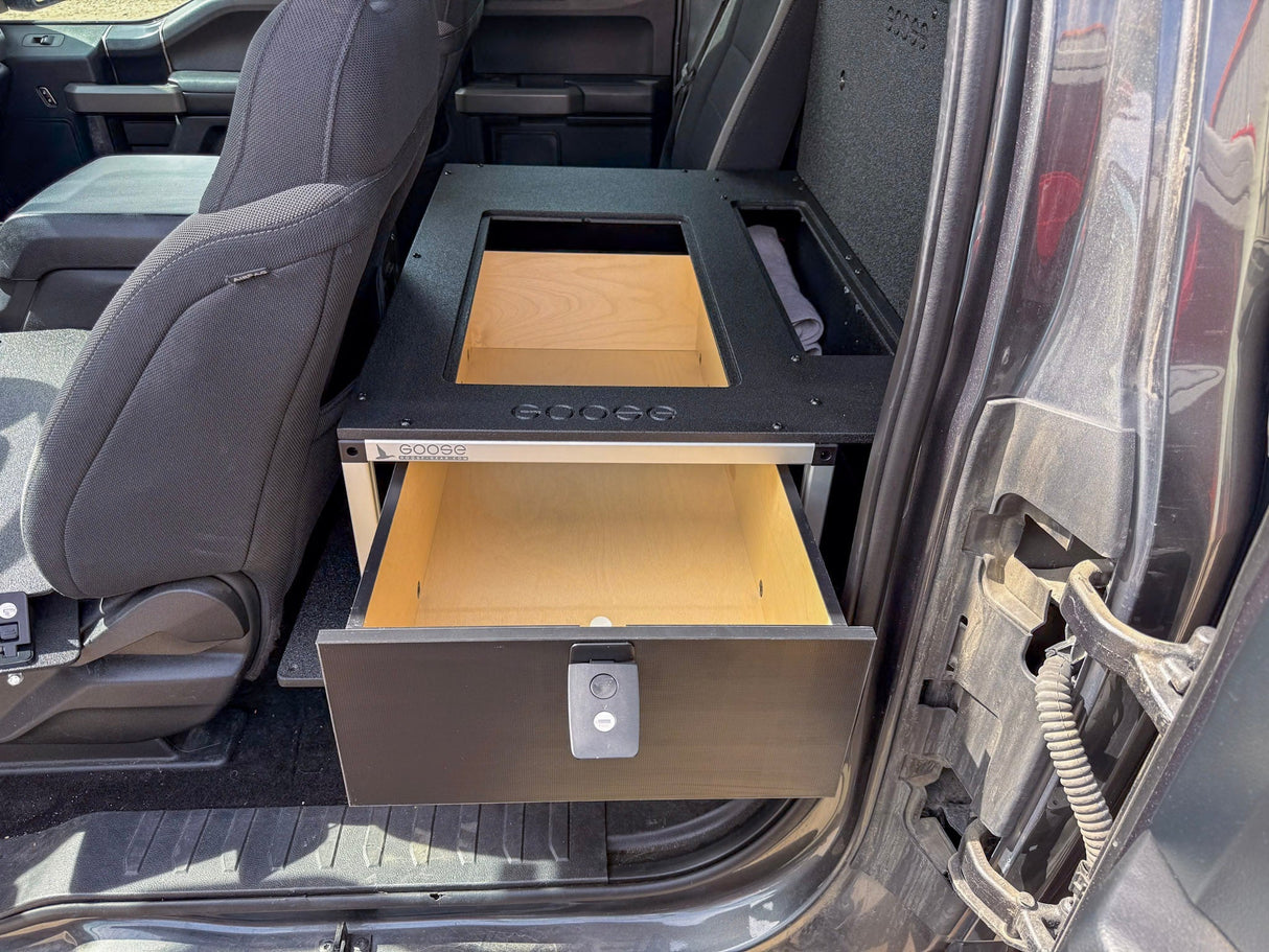 Ford - F150 - 2015 - Present - 13th - 14th Gen - Super Cab - without the center mounted B&O Subwoofer - Explore Series - Single Drawer Module - With Fitted Top Plate - Xtrusion Overland