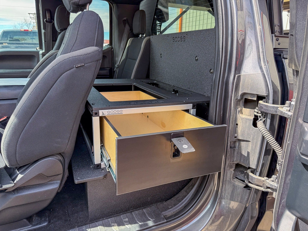 Ford - F150 - 2015 - Present - 13th - 14th Gen - Super Cab - without the center mounted B&O Subwoofer - Explore Series - Single Drawer Module - With Fitted Top Plate - Xtrusion Overland