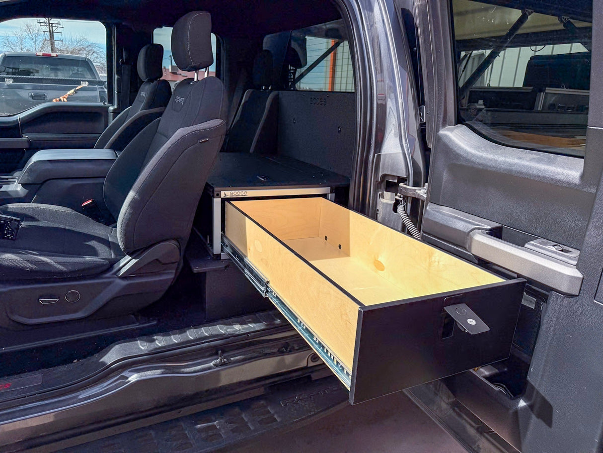 Ford - F150 - 2015 - Present - 13th - 14th Gen - Super Cab - without the center mounted B&O Subwoofer - Explore Series - Single Drawer Module - With Fitted Top Plate - Xtrusion Overland