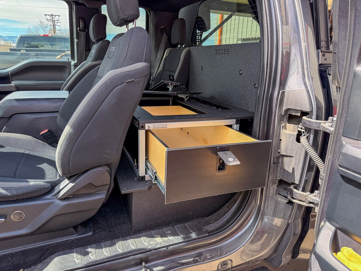 Ford - F150 - 2015 - Present - 13th - 14th Gen - Super Cab - without the center mounted B&O Subwoofer - Explore Series - Single Drawer Module - With Fitted Top Plate - Xtrusion Overland