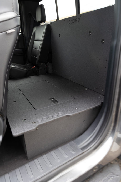 Ford Super Duty F250 - F550 2017 - Present 4th & 5th Gen. Super Cab - Second Row Seat Delete Plate System - Xtrusion Overland