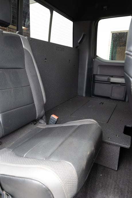 Ford Super Duty F250 - F550 2017 - Present 4th & 5th Gen. Super Cab - Second Row Seat Delete Plate System - Xtrusion Overland