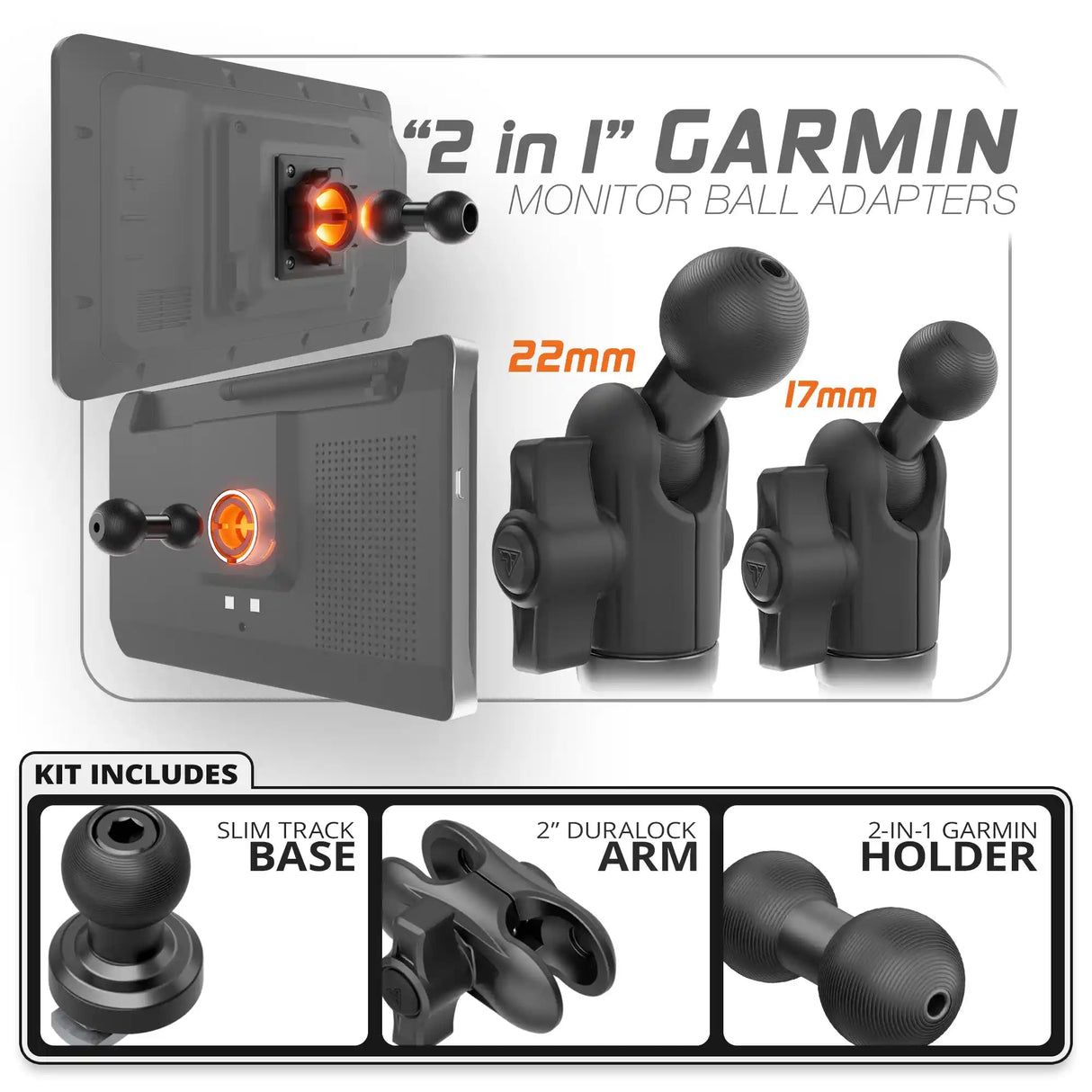 Garmin | Slim Track Base | 2" DuraLock Arm - Xtrusion Overland