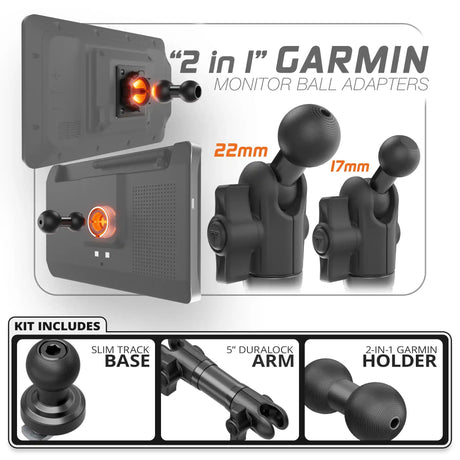 Garmin | Slim Track Base | 5" DuraLock Arm - Xtrusion Overland