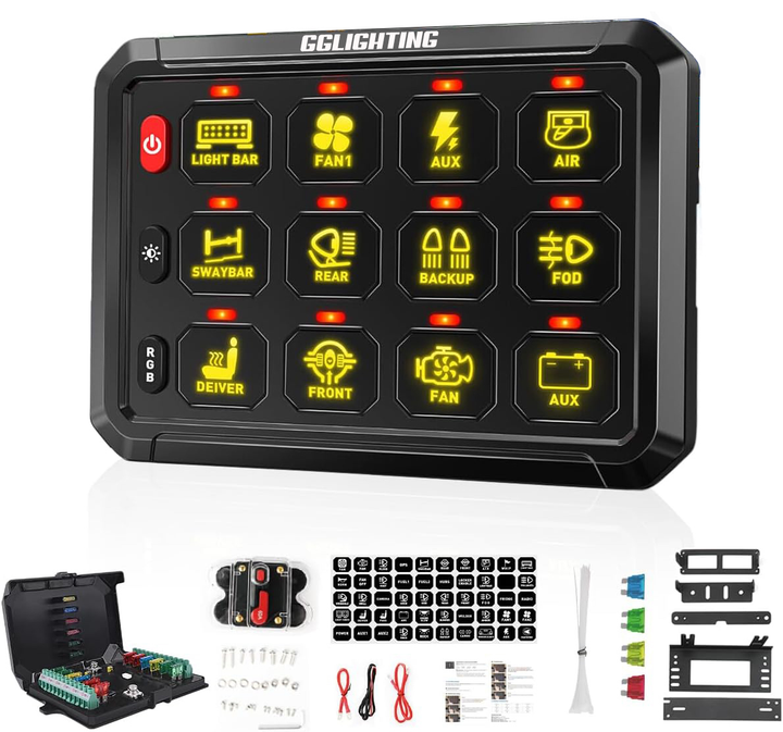 12-Gang Switch Panel With RGB And Remote Control Bluetooth App