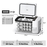 GO20 Dual Zone 12V Portable Freezer - White | ICECO | 20 LT - Xtrusion Overland