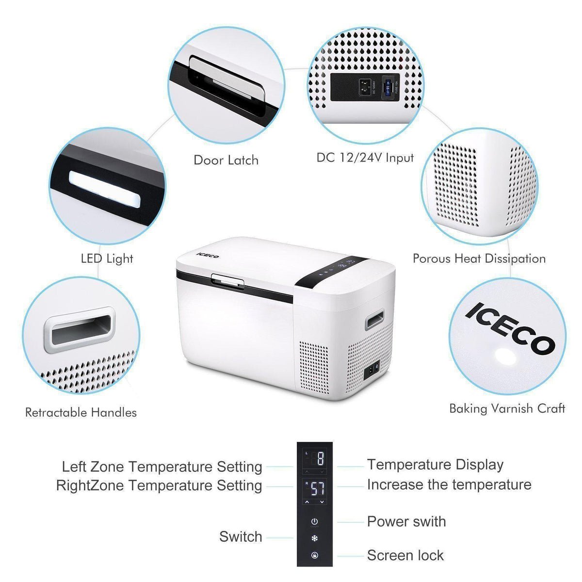 GO20 Dual Zone 12V Portable Freezer - White | ICECO | 20 LT - Xtrusion Overland