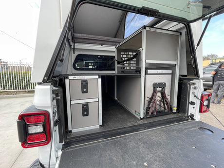 Goose Gear Camper System - Midsize Truck 5Ft. and 6 Ft. Bed - Driver Side Rear Double Drawer Module - Xtrusion Overland
