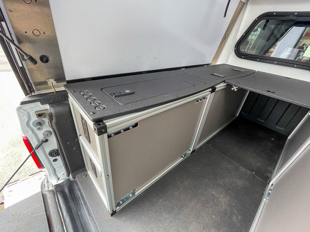 Goose Gear Camper System - Midsize Truck 5Ft. and 6 Ft. Bed - Driver Side Rear Double Drawer Module - Xtrusion Overland