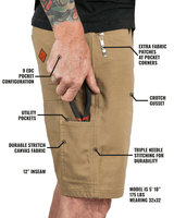 Havok Shorts 12" - Coyote - Xtrusion Overland