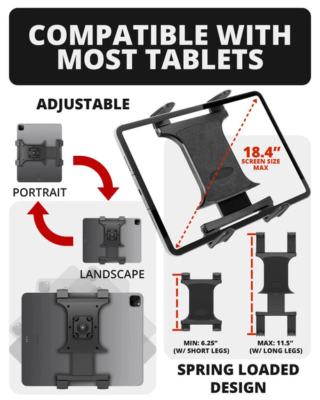 Heavy Duty Seat Rail/Floor Bolt Mount | 20"-24" Aluminum Telescoping Arm | Ford F-Series | Tablet Holder - Xtrusion Overland