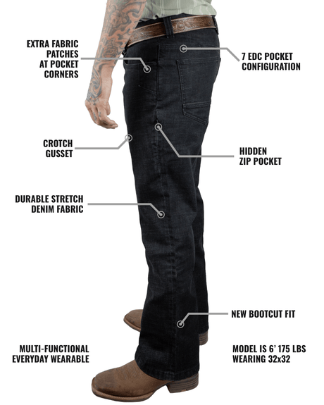 Hideout Denim Boot Cut - Black - Xtrusion Overland