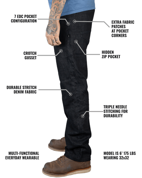 Hideout Denim Standard Fit - Black - Xtrusion Overland
