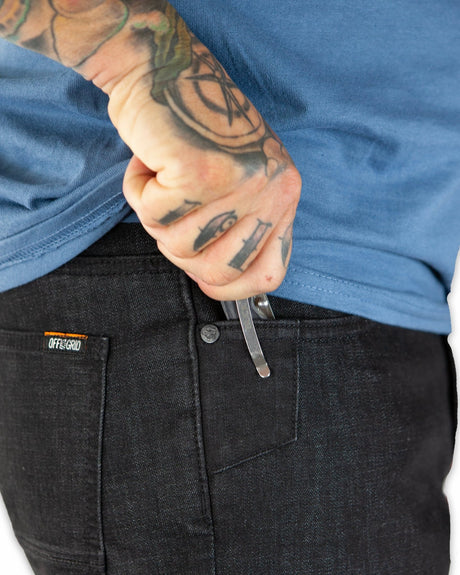 Hideout Denim Taper Fit Pants - Black - Xtrusion Overland