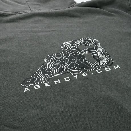 Hooded Sweatshirt - A6 Topographic Logo - Pigment Black - Xtrusion Overland