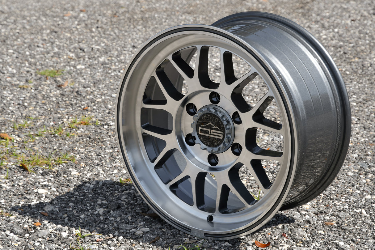 Overland Sector Hyperdrive Flow Formed 17x8.5 +25 6x139.7 106.1mm Gloss Gun Metal/Machined Face