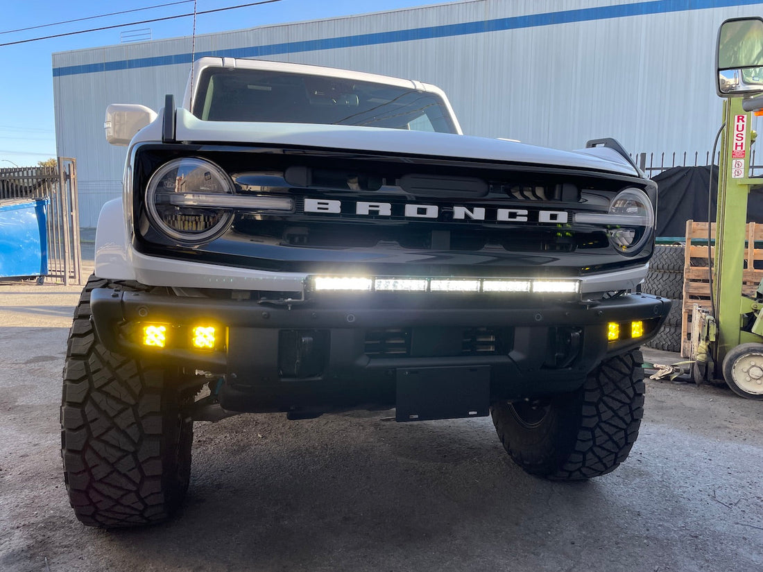 2021+ Ford Bronco 30” Single Row LED Bar Bumper Mount