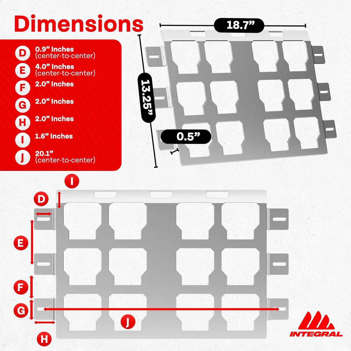 Integral Plates - Universal - Xtrusion Overland