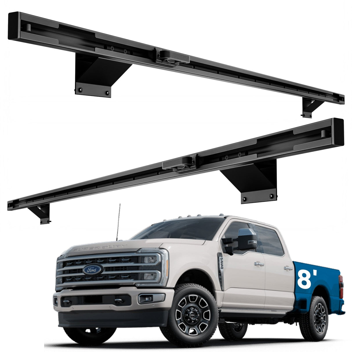 Integral Rails + Tie-down Cleats - Ford Super Duty 2017+ - Xtrusion Overland