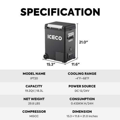 IPT20 Pickup Truck 12 Volt Freezer | ICECO | 18.3 LT - Xtrusion Overland
