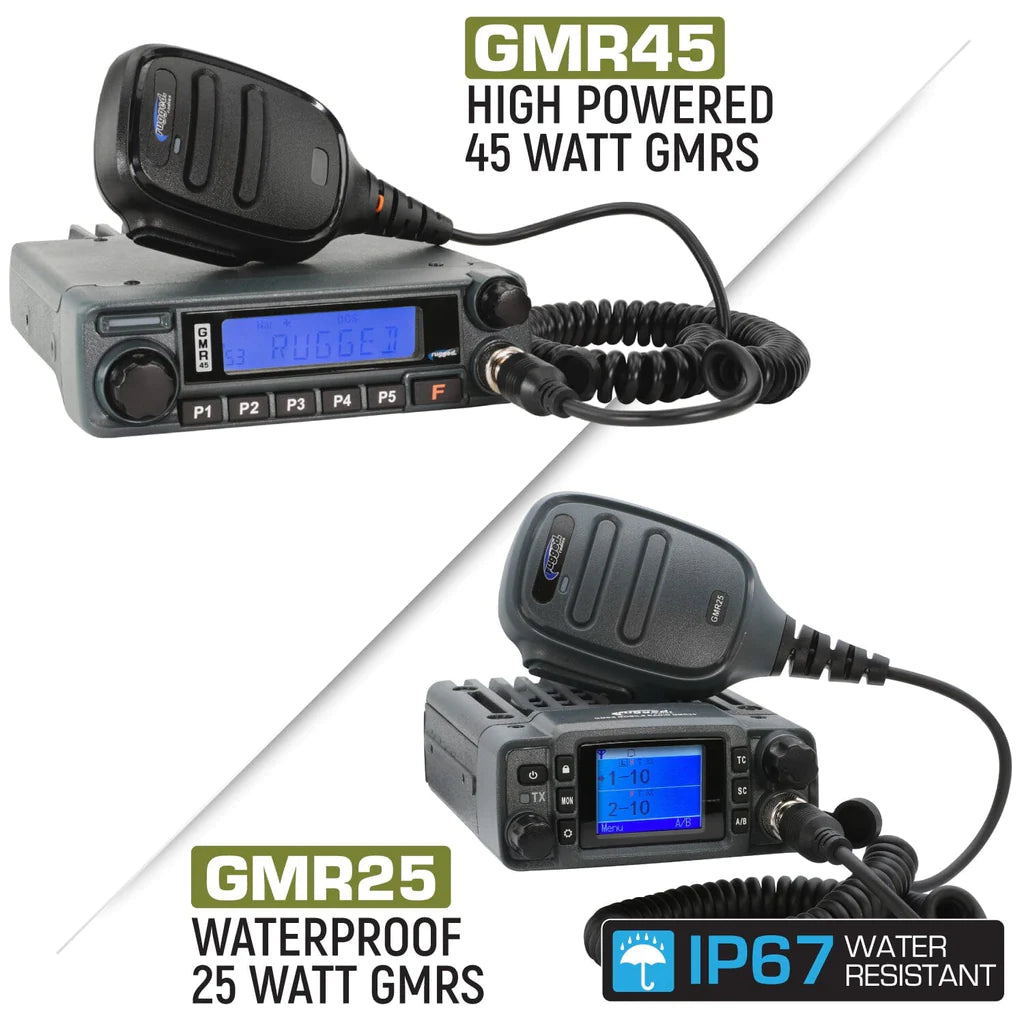 Rugged Radios Jeep Wrangler JL, JLU, and Gladiator JT Two-Way GMRS Mobile Radio Kit