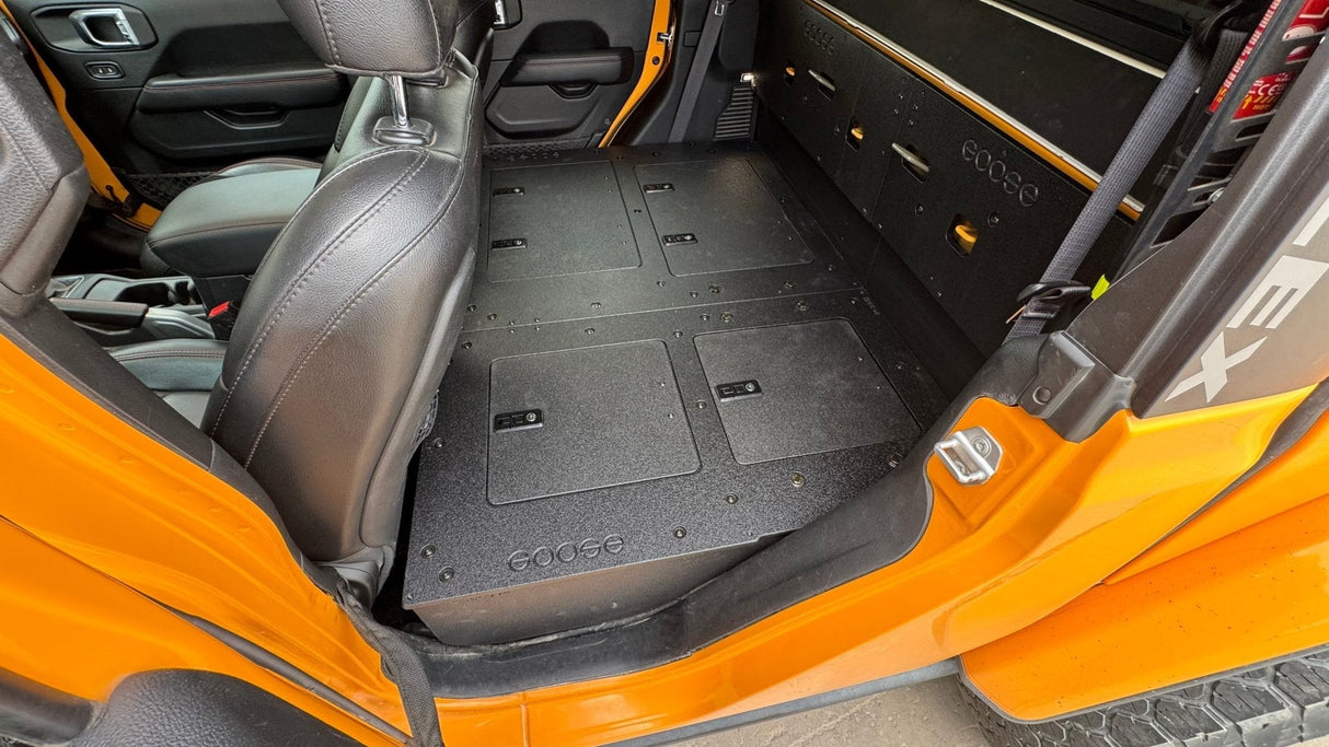 Jeep Gladiator 2019 - Present JT 4 Door - Second Row Seat Delete Plate System - High Platform - Xtrusion Overland
