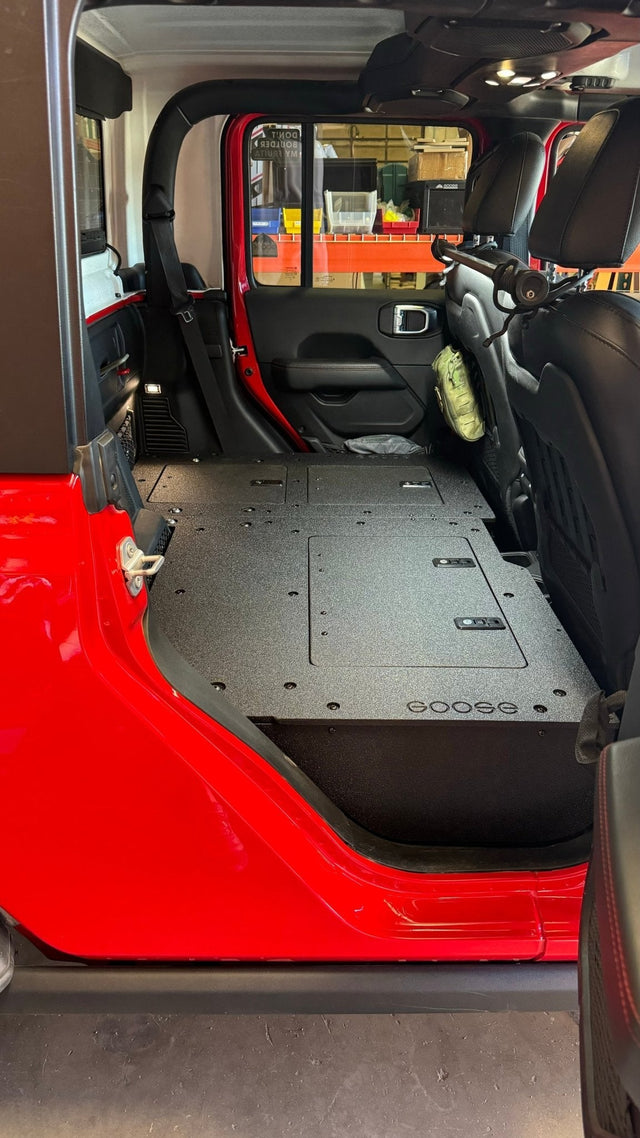 Jeep Gladiator 2019 - Present JT 4 Door - Second Row Seat Delete Plate System - High Platform - Xtrusion Overland