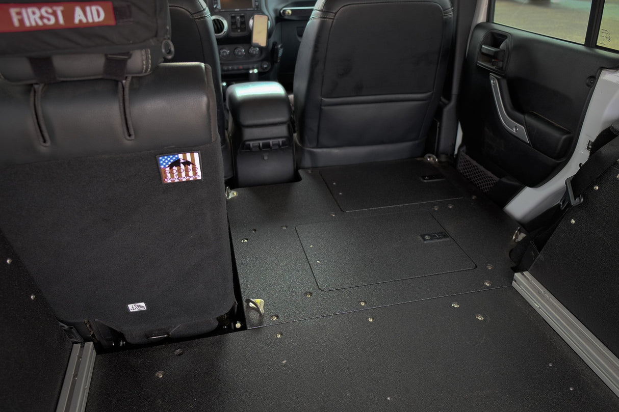 Jeep Wrangler 2007 - 2018 JKU 4 Door - Second Row Seat Delete Plate System - Xtrusion Overland
