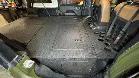 Jeep Wrangler 2018 - 2023 JLU 4 Door - Second Row Seat Delete Plate System - 8" or 10" Module Based - Xtrusion Overland