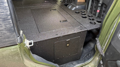 Jeep Wrangler 2018 - 2023 JLU 4 Door - Second Row Seat Delete Plate System - 8" or 10" Module Based - Xtrusion Overland