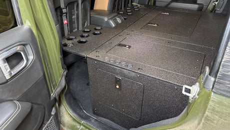 Jeep Wrangler 2018 - 2023 JLU 4 Door - Second Row Seat Delete Plate System - 8" or 10" Module Based - Xtrusion Overland
