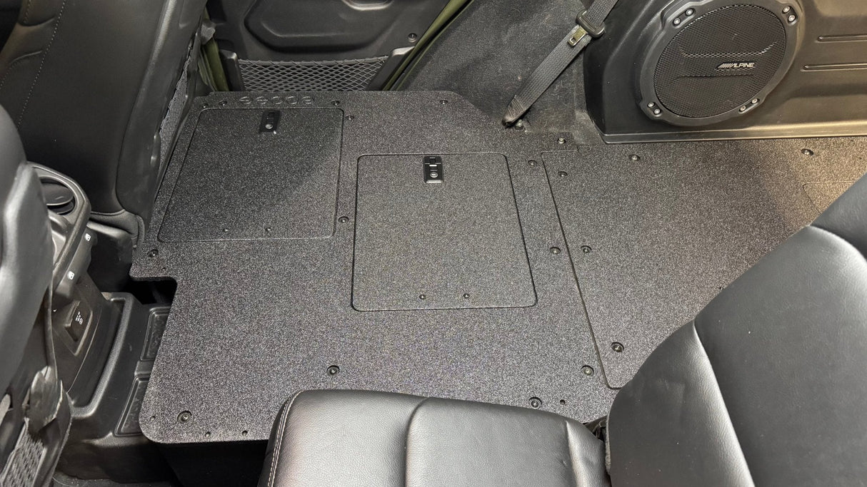 Jeep Wrangler 2018 - 2023 JLU 4 Door - Second Row Seat Delete Plate System - V2 - Xtrusion Overland