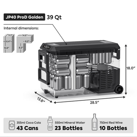 JP40 Pro Dual Zone Wheeled Portable Freezer With Cover | ICECO | 40 LT - Xtrusion Overland