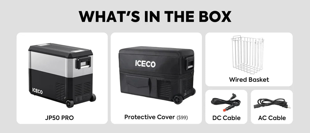 JP50 Pro Dual Zone Wheeled Car Fridge With Cover | ICECO | 50 LT - Xtrusion Overland